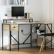 vidaXL Miza sonoma hrast 120 x 79 x 86.5 cm Konstruiran les