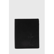 Usnjena denarnica Medicine moška, črna barva