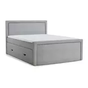 Siva boxspring postelja s prostorom za shranjevanje 200x200 cm Fresco – Maison de Reve