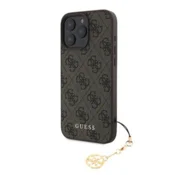 GUESS GUHCP16XGF4GCW silikonski ovitek z obeskom za iPhone 16 Pro Max - rjav