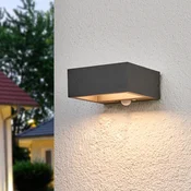 Lucande LED solarna stenska svetilka Mahra, antracit, kovina, senzor - Sodobni - grafitno siva, bela