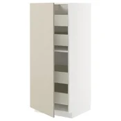 METOD / MAXIMERA Visoki element s fiokama, bela/Havstorp bež, 60x60x140 cm