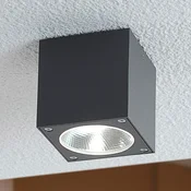 Lucande Zunanja stropna svetilka LED v obliki kocke Cordy - Sodobni - grafitno siva - Kovina