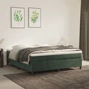 shumee vidaXL Posteljni okvir brez vzmetnice temno zelen 180x200 cm žamet