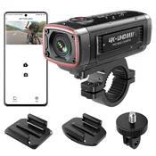 AKEEYO AKY-710S 4K snemalnik vožnje za motoristično krmilo - črn