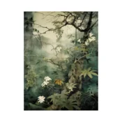 Canvas Slika na platnu Šuma sa belim cvetovima, 75 x 100 cm