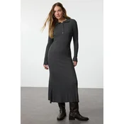 Trendyol Modest Ženska haljina Tctaw25Eb00131, Tamnosiva