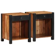 Nocni ormar 2 pcs Smeda 40 x 35 x 50 cm Cvrsto drvo akacije