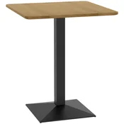 HOMCOM HOMCOM Jedilna miza, iverna plošča, jeklo 70D x 70Š x 75V cm Temno rjava + črna, (5000231359)