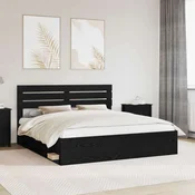 vidaXL vidaXL Konstrukcija postelje Črna 200 x 200 cm Masivno borovo les, (5000103334)