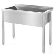 shumee Miza z enoprekatnim umivalnikom za catering, varjena, nerjaveče jeklo, 60x60x85 cm - Hendi 813294
