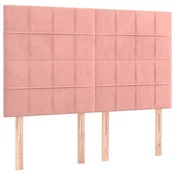 Vidaxl Vzglavje postelje roza 144x5x118/128 cm žamet