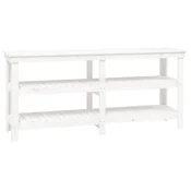 Vidaxl Delovna miza bela 181x50x80 cm trdna borovina