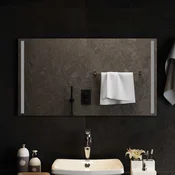 vidaXL LED kopalniško ogledalo Transparentno 90 x 50 cm kaljeno steklo