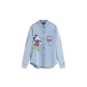 Desigual Bluza Mickey Disney moder denim / gorčica / rdeča / črna