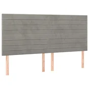 Vidaxl Vzglavje za postelje svetlo sivo 200x5x118/128 cm žamet