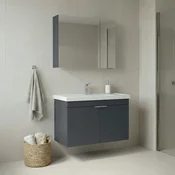 HANAH HOME Kupatilski ormarić sa umivaonikom i ogledalom (2 komada) Desna 80 957