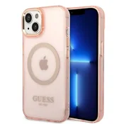Guess Ovitek Guess GUHMP14SHTCMP za iPhone 14 6.1 roza z zlatim obrobom MagSafe