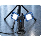 Solight Stoječi dvojni LED reflektor 2x30 W, 62–152 cm, 1x250 V, USB [WM-60W-FEP]