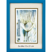 Karako Foto okvir 15x21 cm, iz lesa, namizni, stenski, 10 turkiz