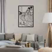 WallXpert metalni zidni ukras RT-NMD-065, dve balerine u ramu, 58,5 x 41 cm, crni