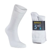 Nogavice Seger Basic Cotton 5-pack - Bela - 43-46