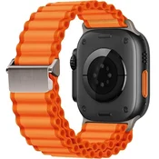 GS Najlonski pašček za Apple Watch 1/2/3/4/5/6/7/8/9/10/11/SE Ultra 1/2/3 42/44/45/46/49 mm, oranžen