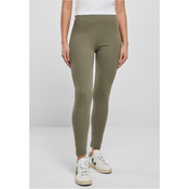 Womens High-Waisted Jersey Leggings - Olive