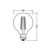 OSRAM LED Vintage 1906, G80, E27, 7,2 W, zlata, 2.400 K, zatemnitev. - zlato - Steklo