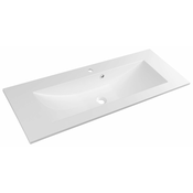 Umivalnik iz litega marmorja YUKON, 120 x 45 cm, bel - Bela - Liti marmor - Vgradni umivalnik - Vgrajen - Da