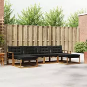 Set vanjskih sofa 6 kom. Prirodna i crna