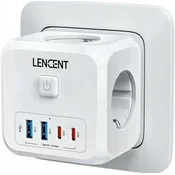 shumee Lencent PA037EU-2A2C podaljšek s 7 vtičnicami, vključno z 2x USB A, 2x USB C