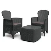 GREEN BAY Tree Baštenski set, Dve stolice i box sto, Antracit
