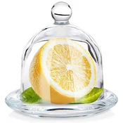 shumee Steklena posoda za limone s pokrovom za shranjevanje in serviranje limon