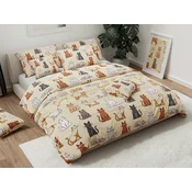 Pamucna posteljina COLORED CATS PURE krem Dimenzije posteljine: 2 kom 70 x 90 cm | 200 x 220 cm
