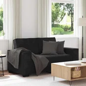 Dvosjed Kauc Crni 160x78x84 cm Baršun