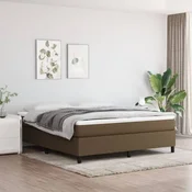 shumee vidaXL Posteljni okvir brez vzmetnice temno rjav 160x200 cm blago