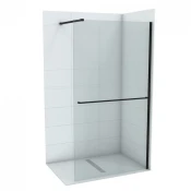 Walk-in COPEN MONTE PLUS 80x200cm crni mat ram 8mm staklo i držac peškira