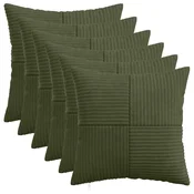 vidaXL Prevleka za blazino 6 pcs ALMELO Zelena 35 x 35 cm korduroy