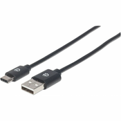 Manhattan Hi-Speed USB-C Cable, Type-C Male to Type-A Male, 2 m (6 ft.), Black