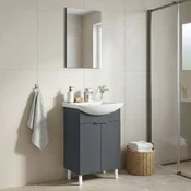 HANAH HOME Kupatilski ormarić sa umivaonikom i ogledalom (2 komada) Purus 55 466