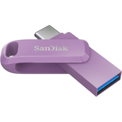 USB C & USB disk SanDisk 64GB Ultra DualGO, 3.1, 150 MB/s, vijolčna