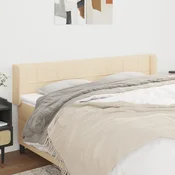 Vidaxl Vzglavje z ušesi krem 163x16x78/88 cm blago