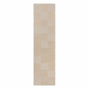 Bež rucno radena vunena staza 60x230 cm Checkerboard – Flair Rugs