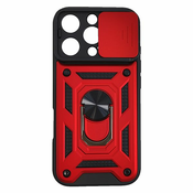 MaxMobile maskica za iPhone SE 4 (2025) ANTI-SHOCK WITH RING crvena