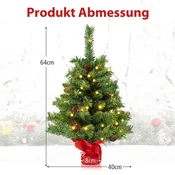 Costway Mini namizno božično drevo 63,5 cm z 50 LED lučmi
