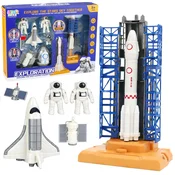 slomart LEAN TOYS Vesoljski set: Raketa, lansirni stolp, astronavti