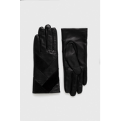 Kožne rukavice Morgan za žene, boja: crna