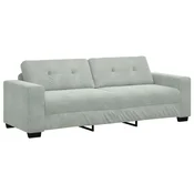 Vidaxl Trosed svetlo siv 220x78x80 cm žamet