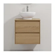 Kopalniška omarica z umivalnikom TRONDHEIM/DRAMMEN 60x57x46 cm hrast/bela